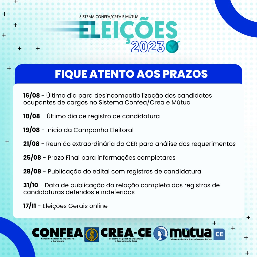 Prazos da Eleição CEP